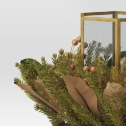 9" Hexagonal Pillar Glass Christmas Candle Holder With Mixed Faux Greenery - Wondershop™ -Home Decoration Shop GUEST 00ca79b6 e81e 4389 a712 d6b5fd4e591e