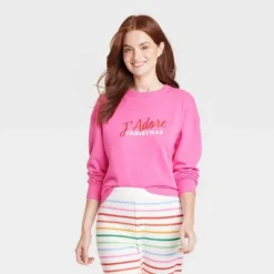 Women's J'Adore Christmas Matching Family Sweatshirt - Wondershop™ Pink -Home Decoration Shop GUEST 0813f1ee 3cef 4df0 8272 420919723d37