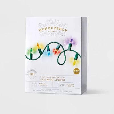 100ct LED Super Bright Mini Christmas String Lights Multicolor With Green Wire - Wondershop™ 5 100ct LED Super Bright Mini Christmas String Lights Multicolor With Green Wire - Wondershop™ - Image 3