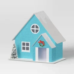 12pc Battery Operated Glittered Paper Christmas Village Set With Bottle Brush Trees And Snowmen - Wondershop™ White/Pink/Blue -Home Decoration Shop GUEST 0f7ca497 c6ea 48bd 88b4 94b3913c97ef