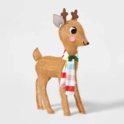 Home Decoration Shop 24 28" Tinsel Fabric Reindeer Christmas Novelty Sculpture Light - Wondershop™