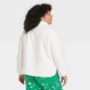 Women's Faux Shearling Matching Family Half Zip Pullover - Wondershop™ White