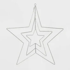 22.5" 287ct LED 3D Silver Star Dewdrop Christmas String Lights Warm White With Silver Wire - Wondershop™ -Home Decoration Shop GUEST 1bfcab22 5002 4bad 8f5c bae8b2d55107