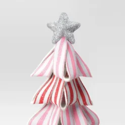 17" Glittered Striped Ribbon Christmas Tree Sculpture - Wondershop™ Pink/Red/White 7 17" Glittered Striped Ribbon Christmas Tree Sculpture - Wondershop™ Pink/Red/White -Home Decoration Shop GUEST 1f83c5f5 67ad 4d5a b225 0c2bd28750c2