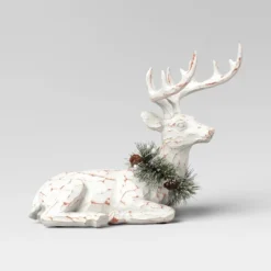 10.25" Sitting Reindeer Animal Figurine - Wondershop™ White -Home Decoration Shop GUEST 3255b3aa e08f 43d6 b25a e1fb32c7eaa2