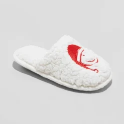 Kid's Holiday Santa Happy Face Scuff Slippers - Wondershop™ Cream -Home Decoration Shop GUEST 4e9e1014 9fc2 4b8c 829c 3c6016cef287