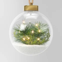 Battery Operated LED Globe With Faux Greenery Christmas Novelty Sculpture Light Warm White - Wondershop™ -Home Decoration Shop GUEST 62c6e4d6 d0b3 413b a83e ea8f919a5aad