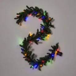 9' Battery Operated Pre-Lit Artificial Pine Christmas Garland Green With Dual Color LED Lights - Wondershop™ -Home Decoration Shop GUEST 62defcd7 8eec 424f 9afc d8cb4dcfcda9
