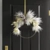 22" Pre-lit Flocked Mixed Pine With Glittered Pinecones Gold Hoop Artificial Christmas Wreath Warm White Lights - Wondershop™