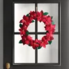 18" Fabric Poinsettia Flower Decorative Christmas Wreath Red/Green - Wondershop™ -Home Decoration Shop GUEST 7c253764 02ff 413f 9289 03e73748876f