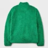 Kids' Faux Shearling Matching Family Half Zip-Up Pullover - Wondershop™ Green
