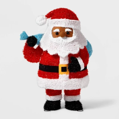 32" Tinsel Santa Christmas Novelty Sculpture Light With 4 Interchangeable Faces - Wondershop™ 4 32" Tinsel Santa Christmas Novelty Sculpture Light With 4 Interchangeable Faces - Wondershop™ - Image 2