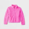 Kids' Faux Shearling Matching Family Half Zip-Up Pullover - Wondershop™ Pink