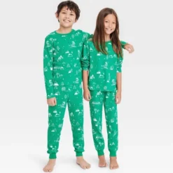 Kids' Ski Scene Matching Family Thermal Pajama Set - Wondershop™ Green -Home Decoration Shop GUEST a05d363d 8c4b 45fd 92cb a8f244a66bb1