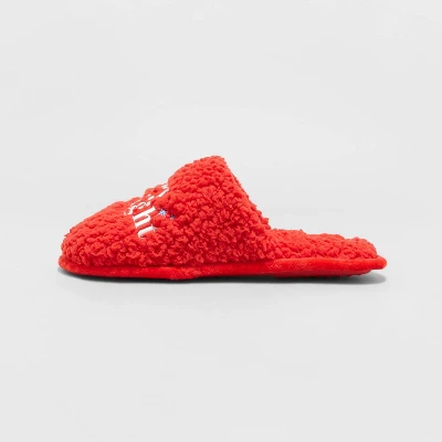 Women's Holiday Merry & Bright Scuff Slippers - Wondershop™ Red 3 Women's Holiday Merry & Bright Scuff Slippers - Wondershop™ Red