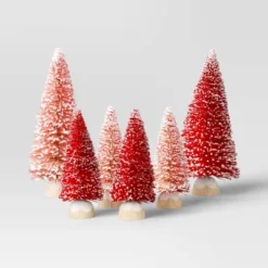 12pc Battery Operated Glittered Paper Christmas Village Set With Bottle Brush Trees And Snowmen - Wondershop™ White/Pink/Blue -Home Decoration Shop GUEST bd09d781 899b 4aa8 a53d 8a92193a8304