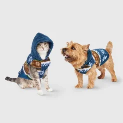 Snow Shoe Lodge Fairisle Faux Shearling Cat And Dog Hoodie - Blue/Brown - Wondershop™ -Home Decoration Shop GUEST bf65cf1d 02de 4156 b2f9 6efbd3e25a3c