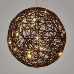 Battery Operated Brown Faux Rattan Sphere Fairy String Lights Warm White With Brown Wire - Wondershop™ -Home Decoration Shop GUEST c6155a16 c543 4517 9c47 5b4965b2b6a5