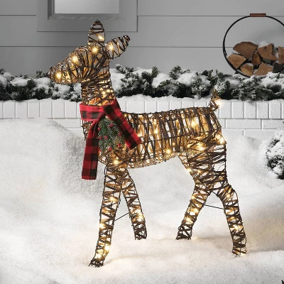 LED 37" Faux Rattan Doe Christmas Novelty Sculpture Light Warm White - Wondershop™ 3 LED 37" Faux Rattan Doe Christmas Novelty Sculpture Light Warm White - Wondershop™