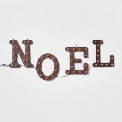 Hanging Lit Wood 'NOEL' Sign Brushed Bronze With Warm White Lights - Wondershop™ 4 Hanging Lit Wood 'NOEL' Sign Brushed Bronze With Warm White Lights - Wondershop™ - Image 2