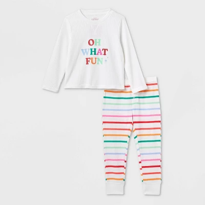 Toddler Striped Oh What Fun Matching Family Thermal Pajama Set - Wondershop™ 3 Toddler Striped Oh What Fun Matching Family Thermal Pajama Set - Wondershop™