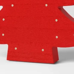 12" Battery Operated Lit Wood Christmas Tree Figurine - Wondershop™ Red -Home Decoration Shop GUEST f457e534 ae93 4df1 b94a 6d4266654b15